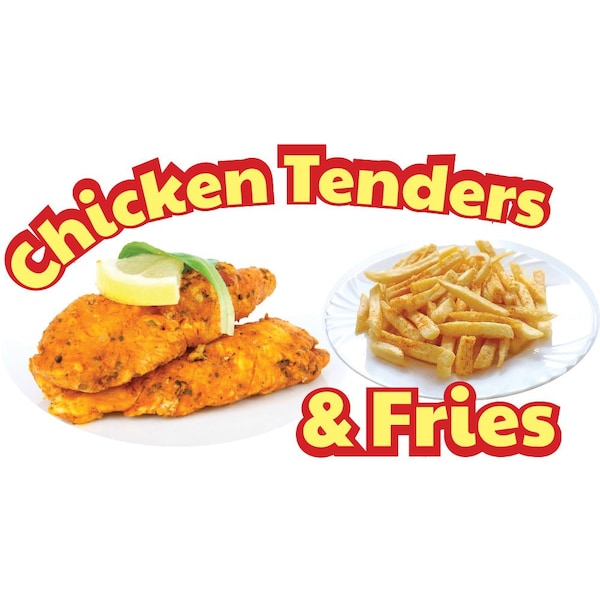 Safety Sign, 9 in Height, Vinyl, 6 in Length, Chicken Tenders, D-DC-16-Chicken Tenders